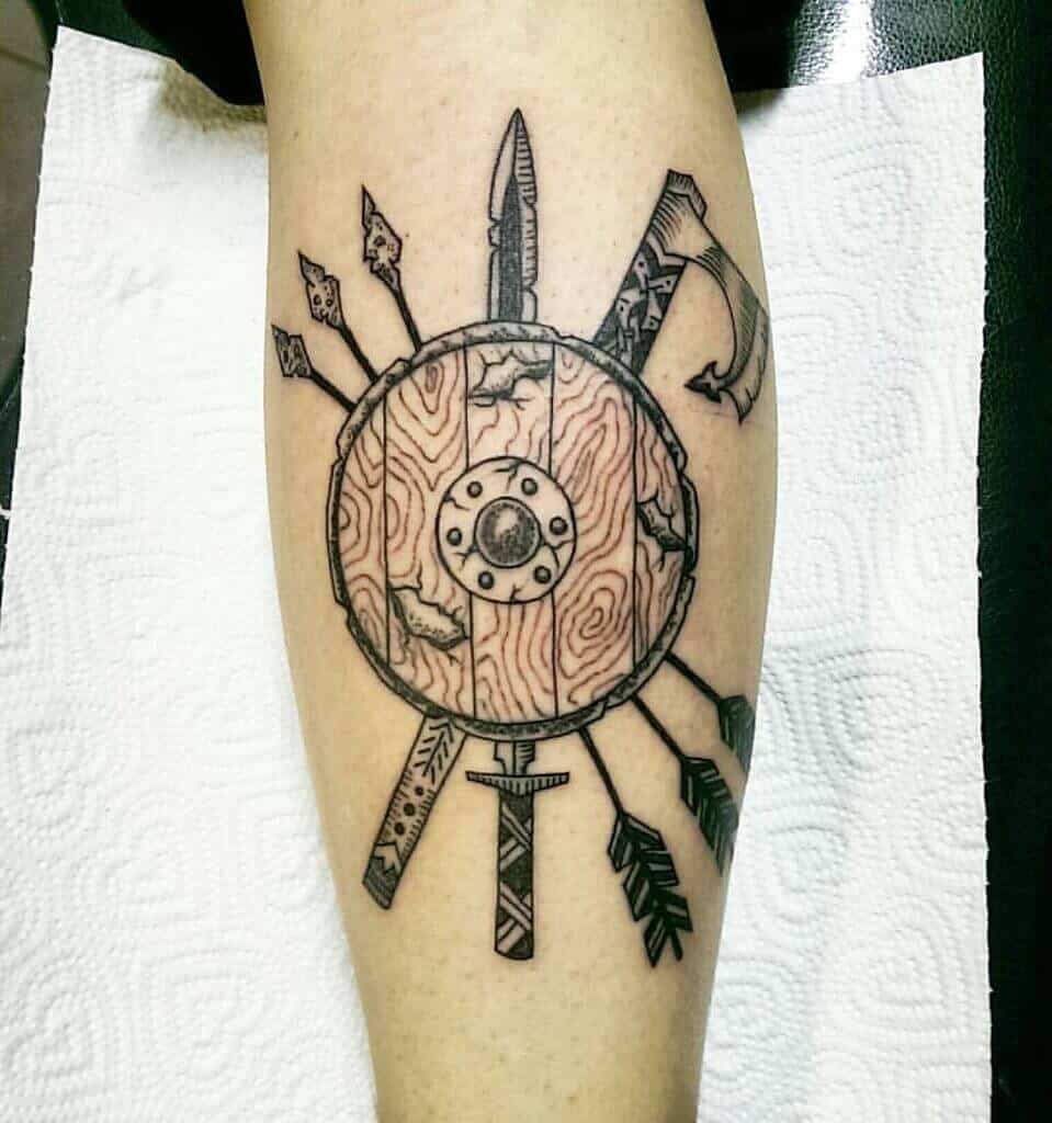 viking shield tattoo