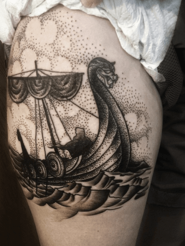 tattoo design stencil viking boat  Stable Diffusion  OpenArt