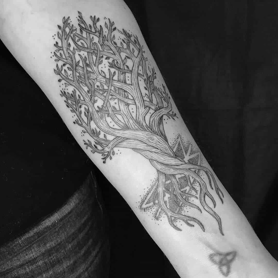viking tree of life tattoo on arm