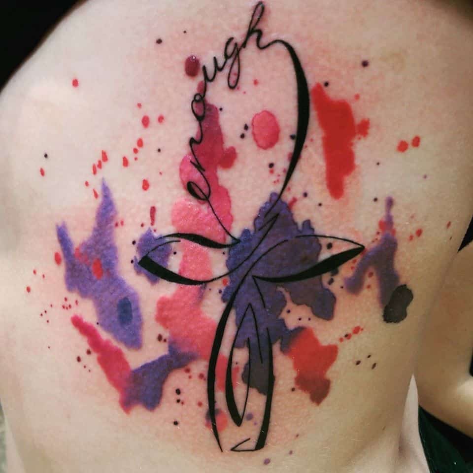 watercolor ankh tattoo