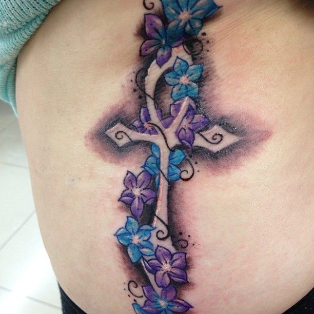 watercolor ankh tattoo