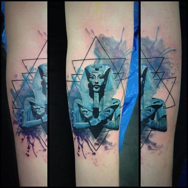 watercolor egyptian tattoo