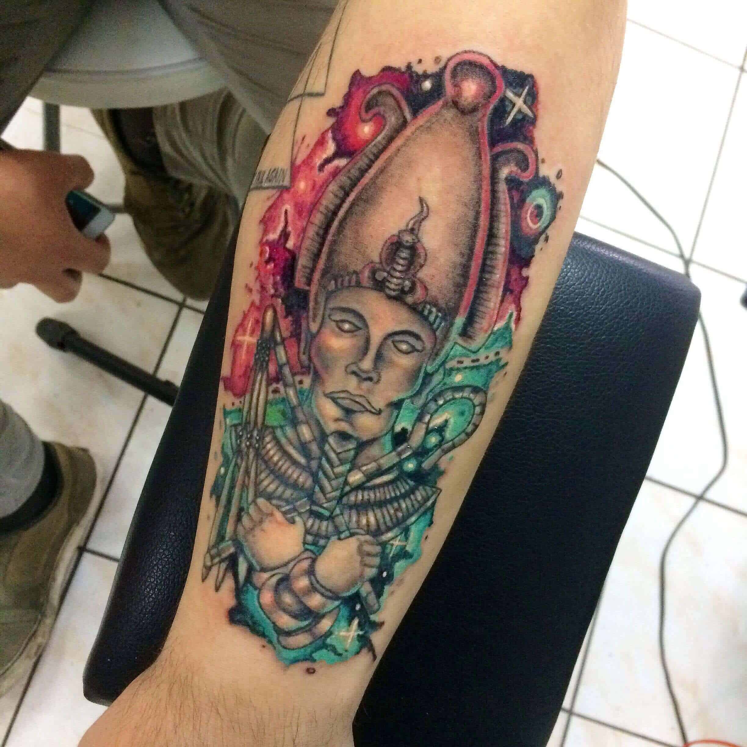 watercolor egyptian tattoo