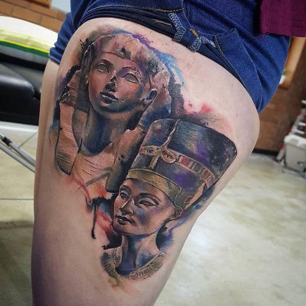 watercolor egyptian tattoo