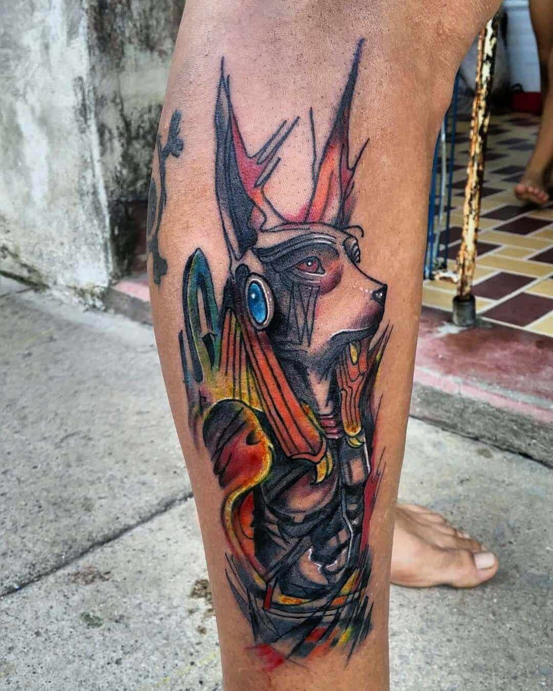 watercolor egyptian tattoo