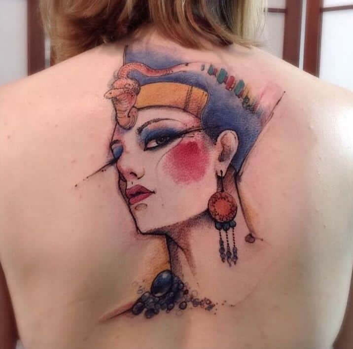 watercolor egyptian tattoo