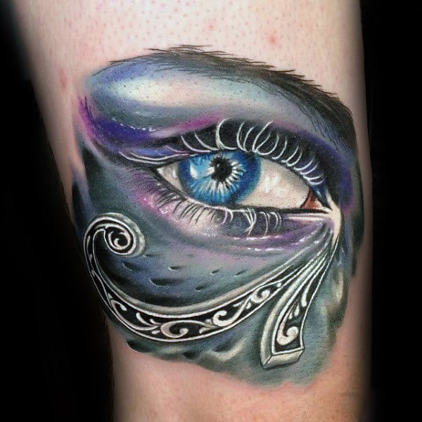 watercolor eye of horus tattoo