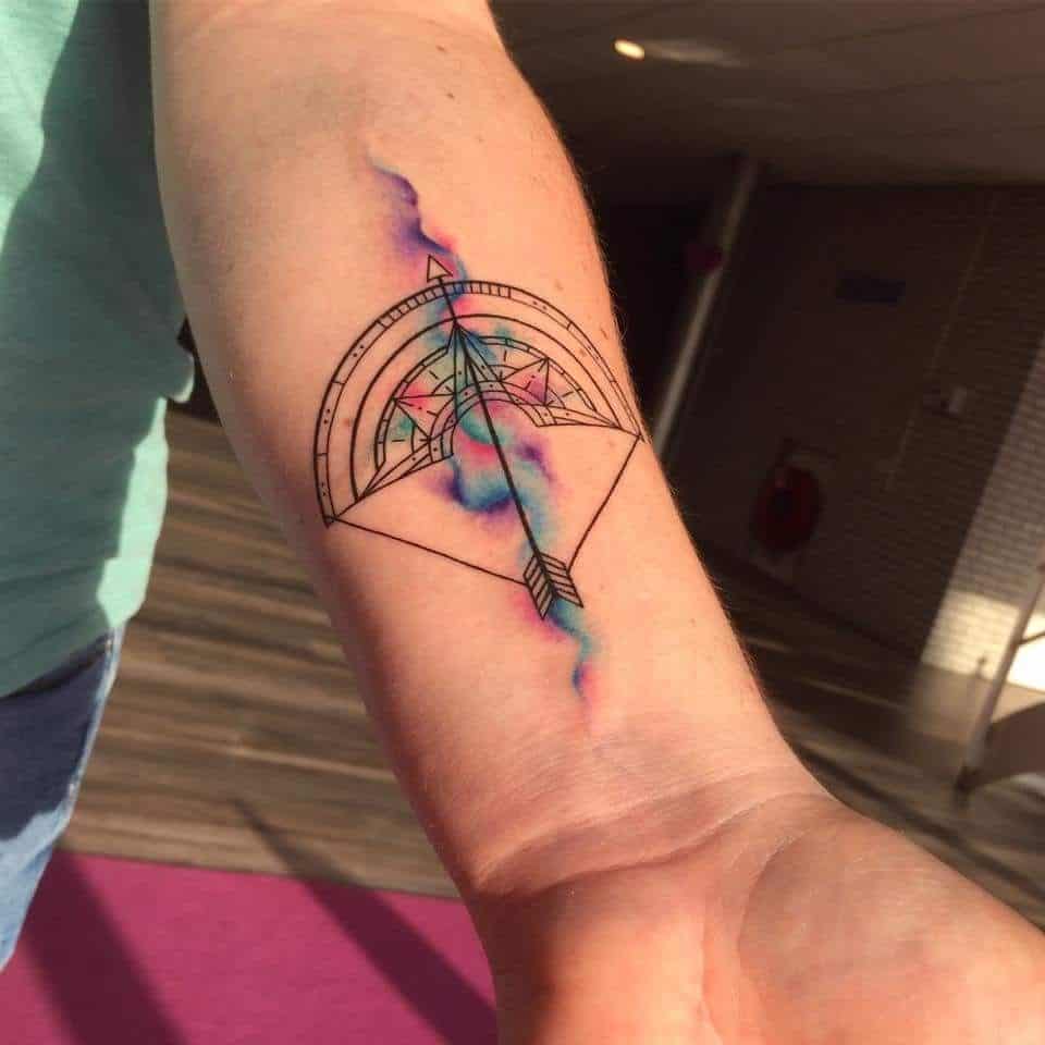 watercolor sagittarius tattoo