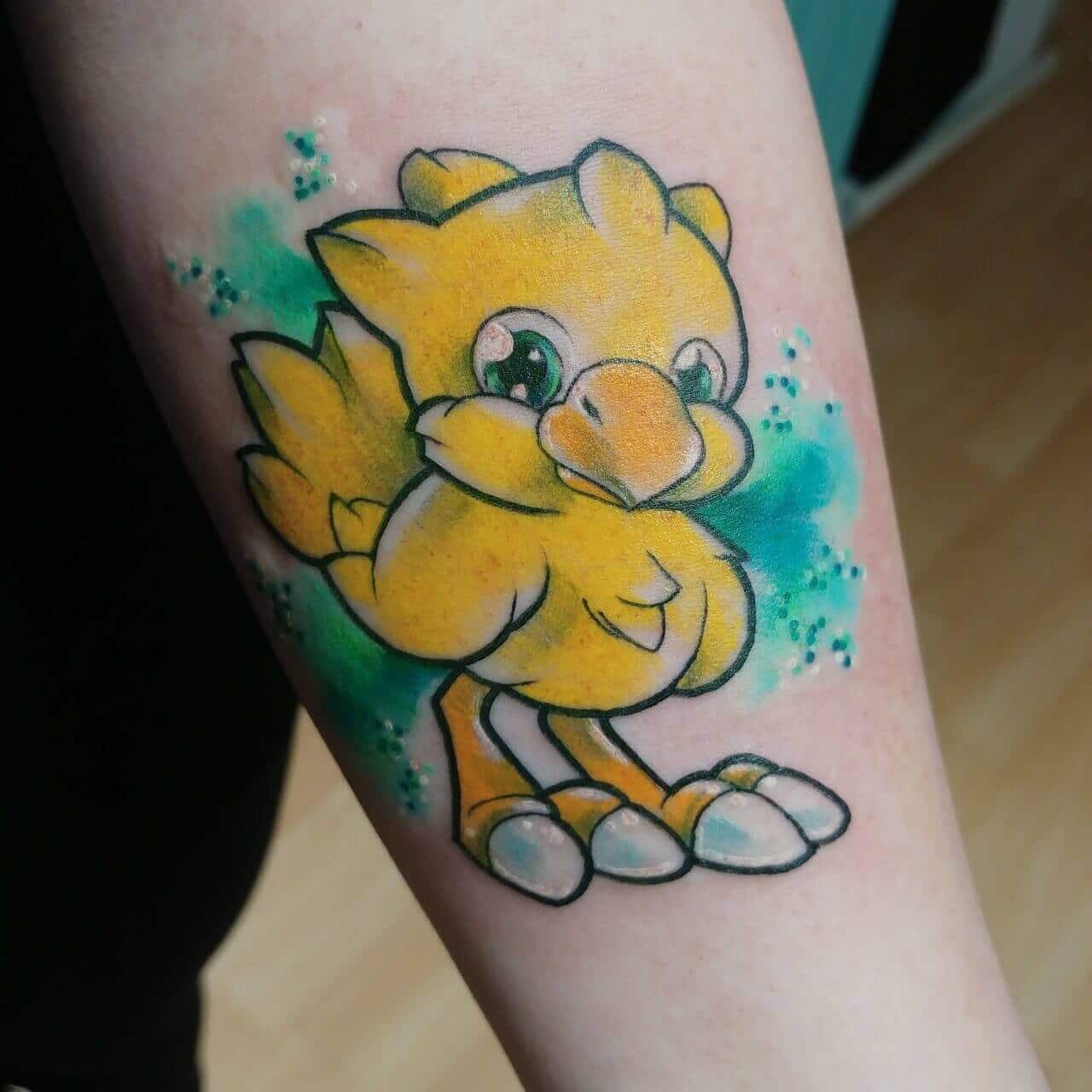 chocobo tattoo on arm