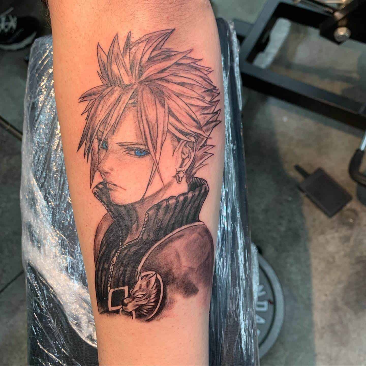 cloud strife arm tattoo