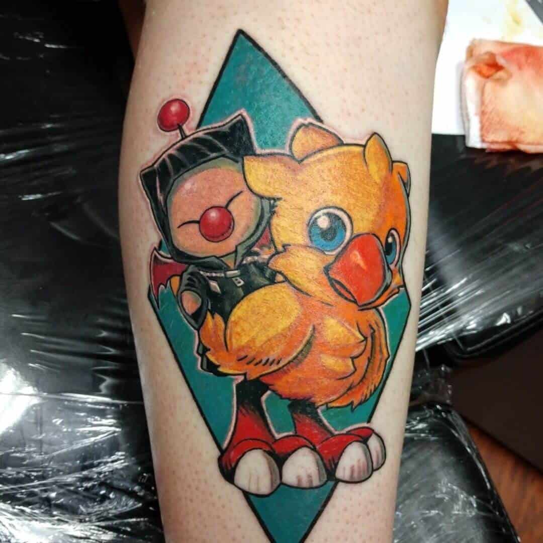 colored chocobo tattoo