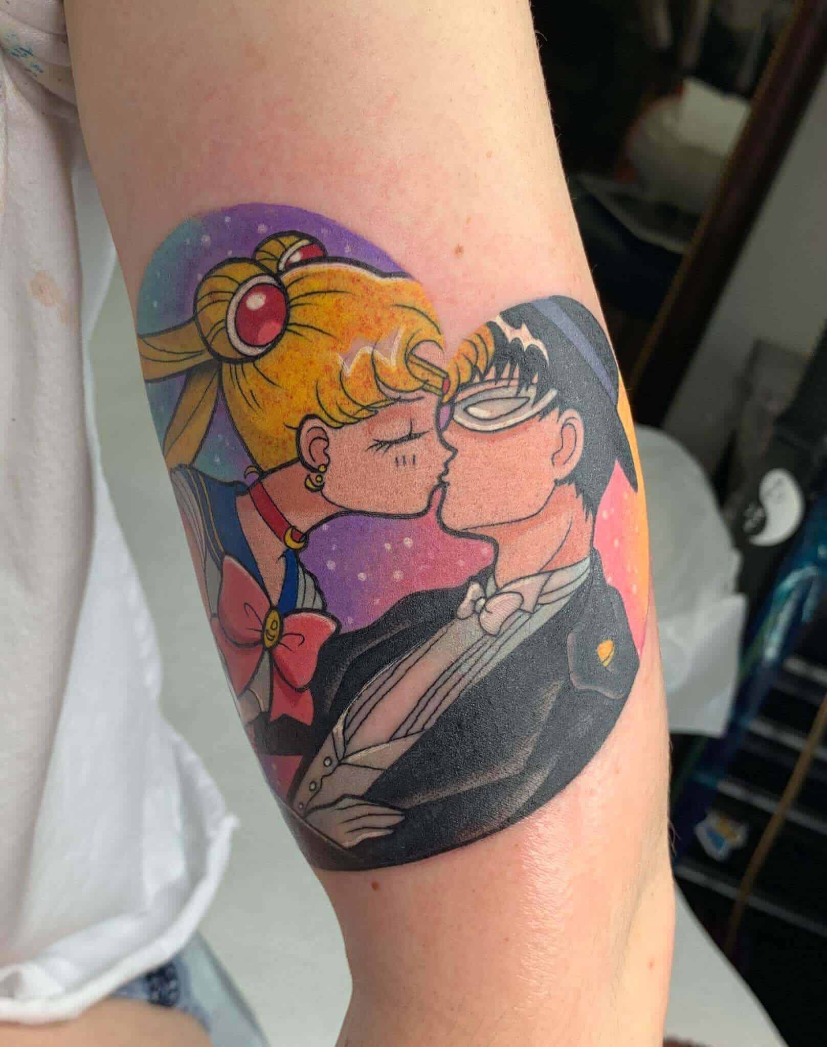 colored sailor moon tattoo