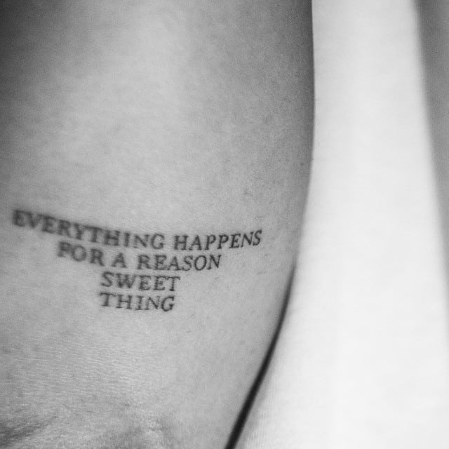 drake everything happens for a reason sweet thing tattoo