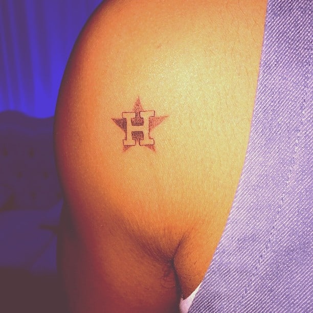 drake houston astros logo tattoo