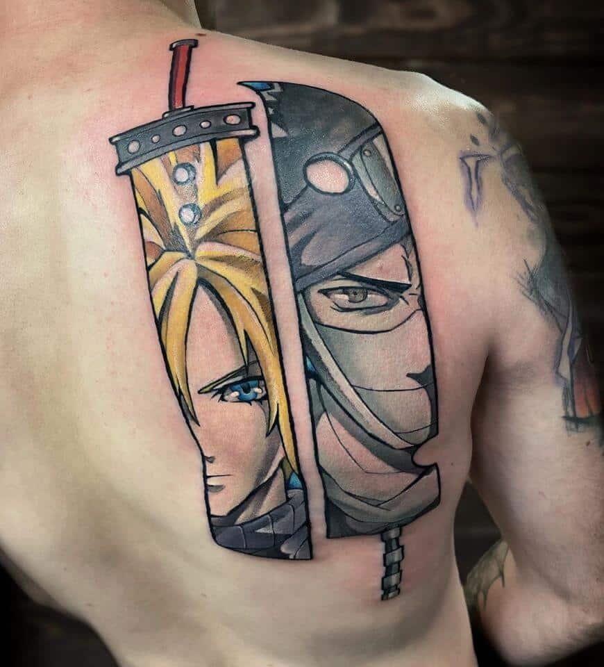 ff7 tattoo on back