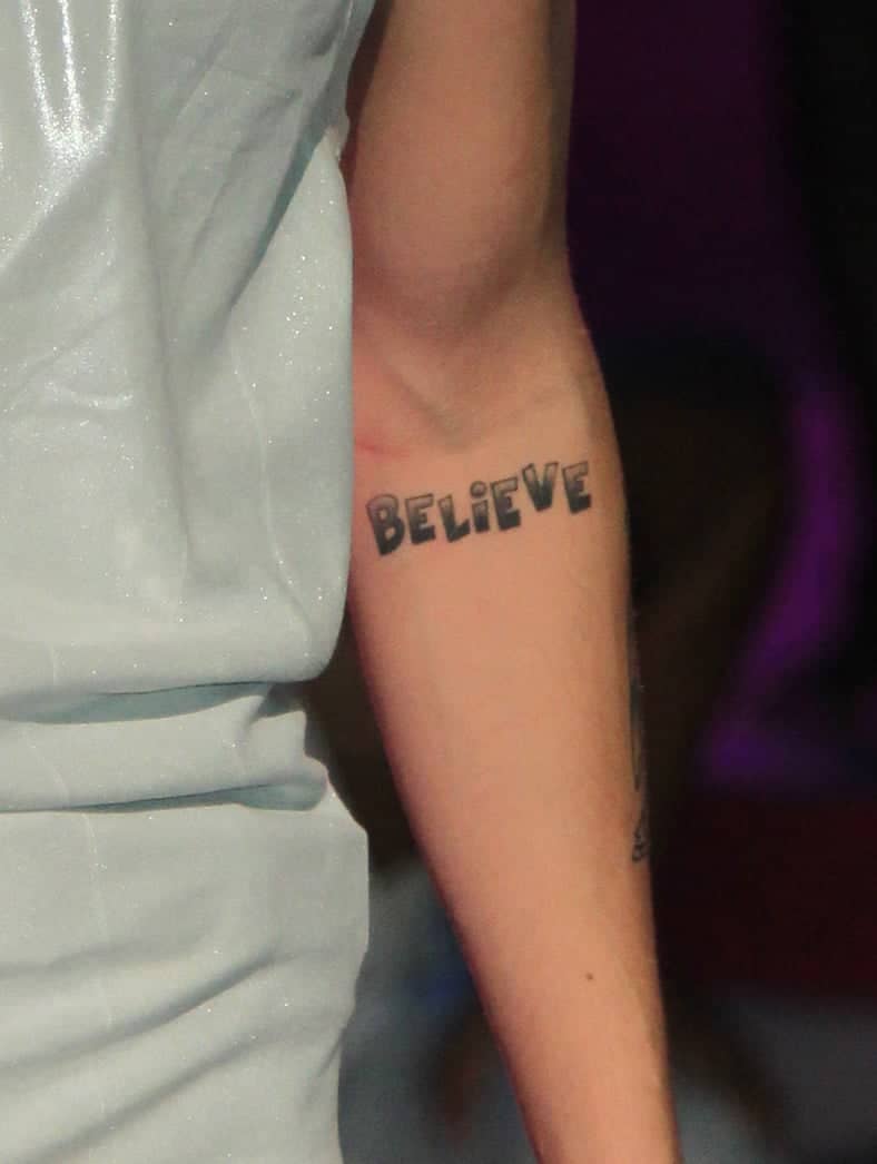 justin bieber believe tattoo