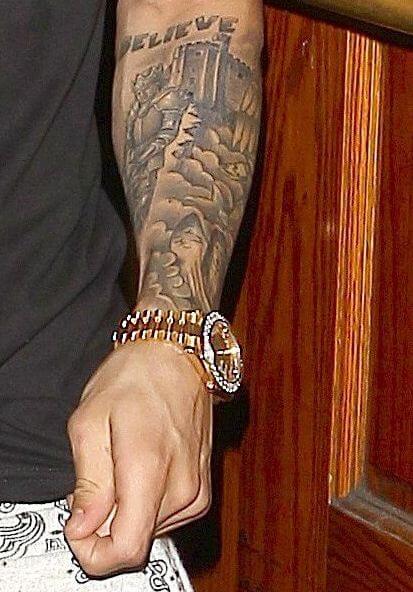 justin bieber castle tattoo