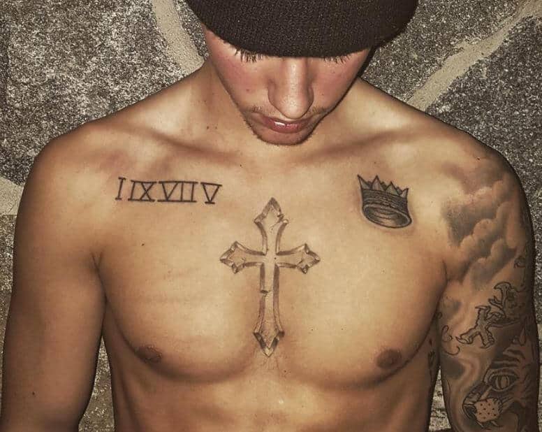 justin bieber crown tattoo