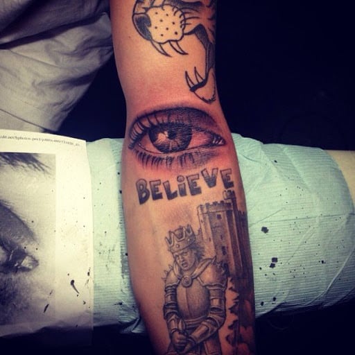 justin bieber eye tattoo