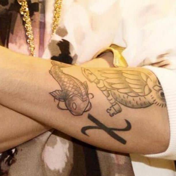 justin bieber koi fish tattoo