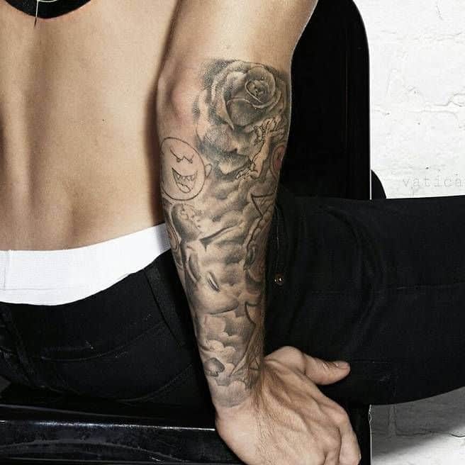 justin bieber rose tattoo