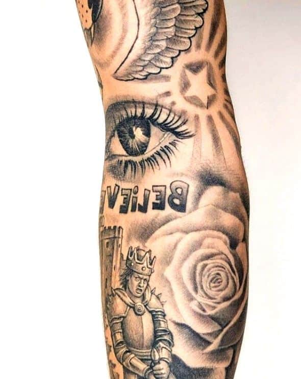 justin bieber star tattoo on left arm