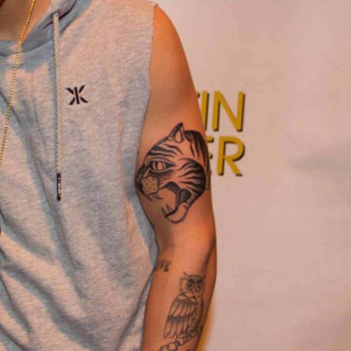 justin bieber tiger tattoo