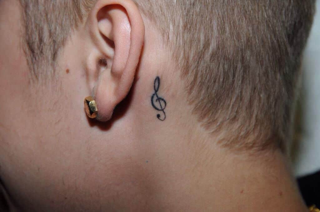 justin bieber treble clef tattoo