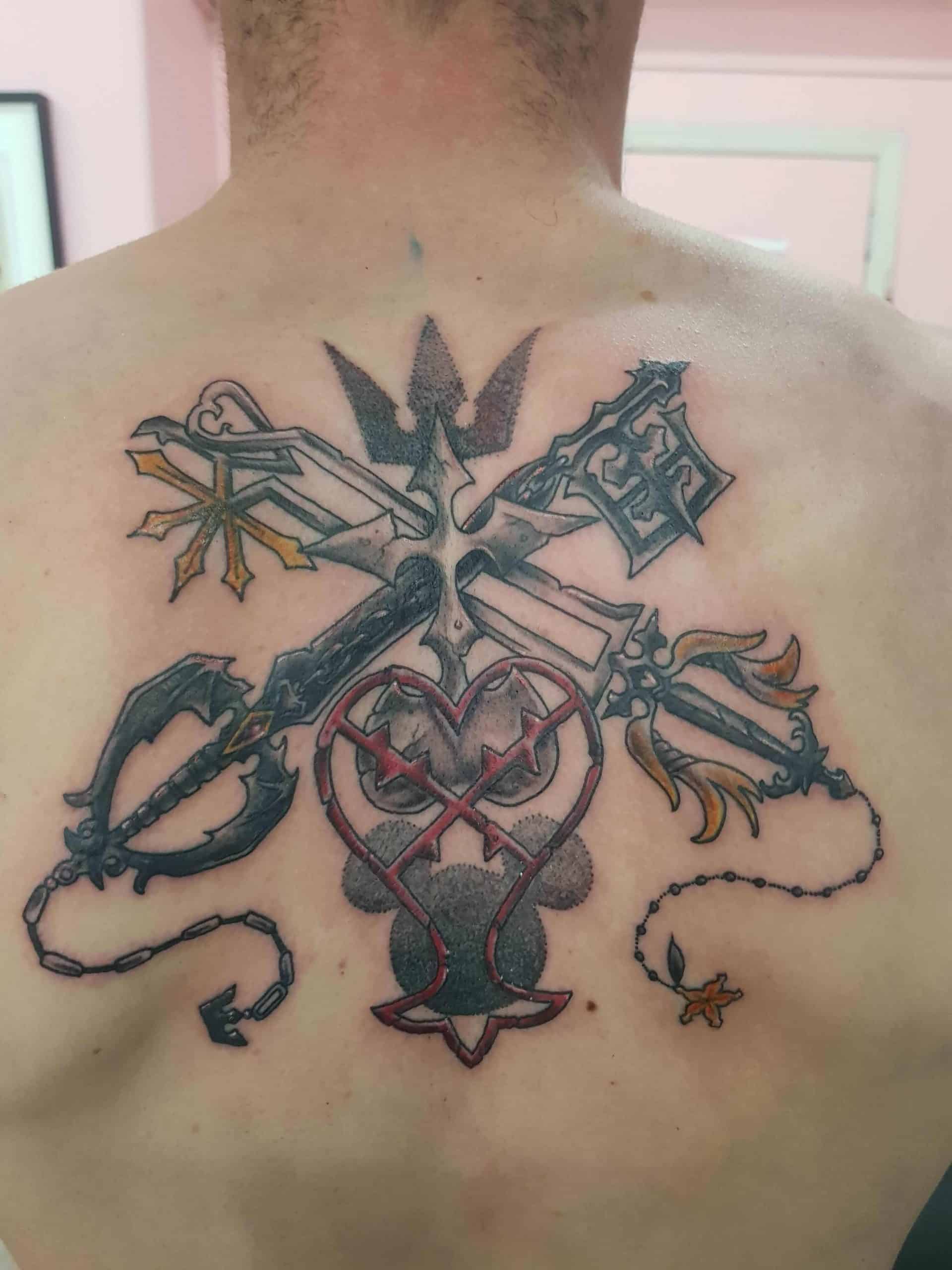 keyblade back tattoo
