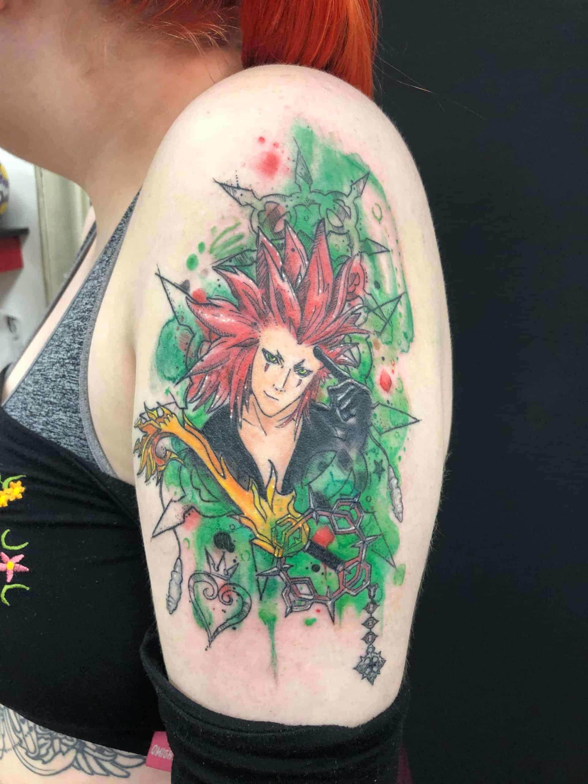 kingdom hearts axel tattoo on arm