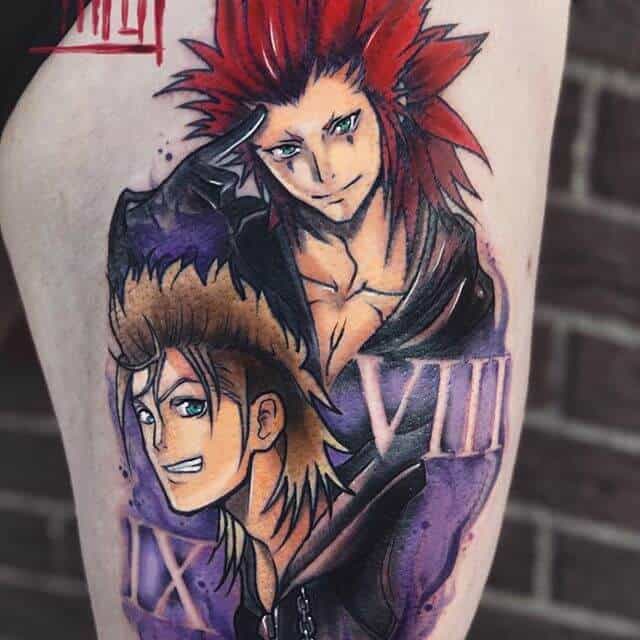 kingdom hearts axel tattoo on thigh