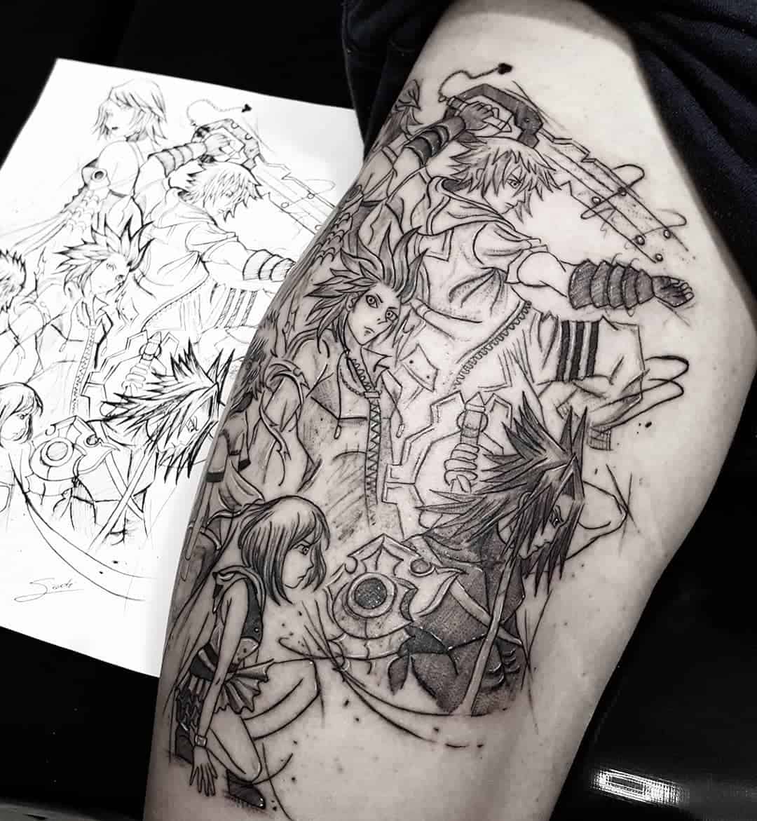 kingdom hearts tattoo sleeve