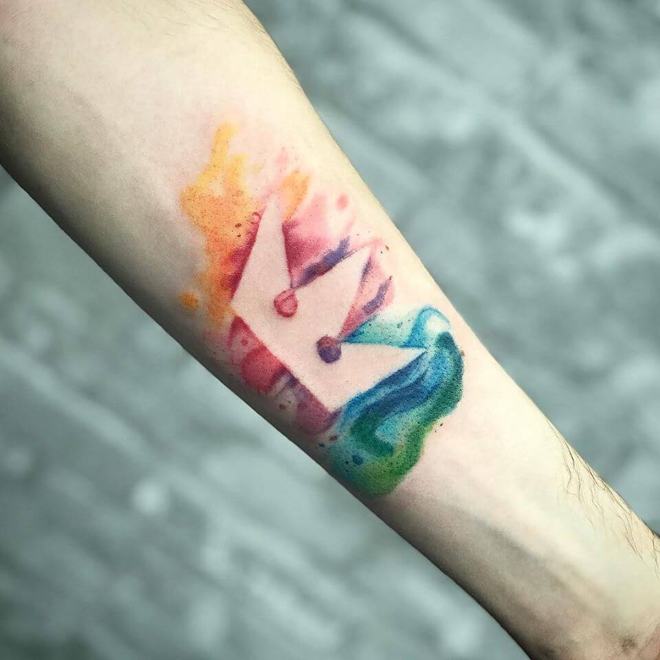 kingdom hearts watercolor tattoo