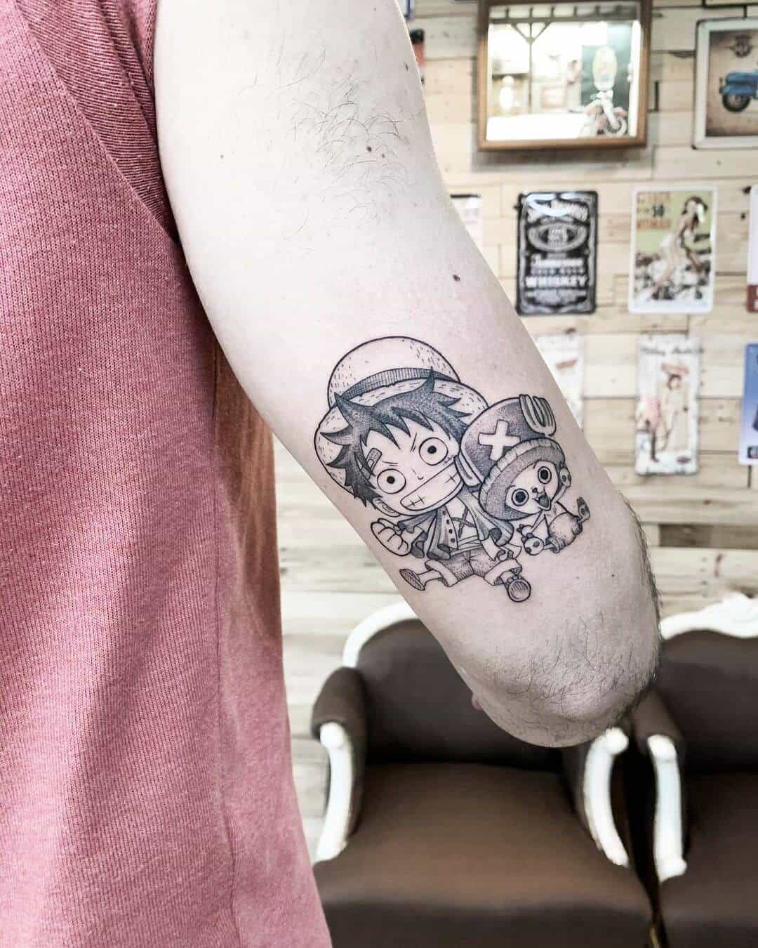 luffy tattoo on arm
