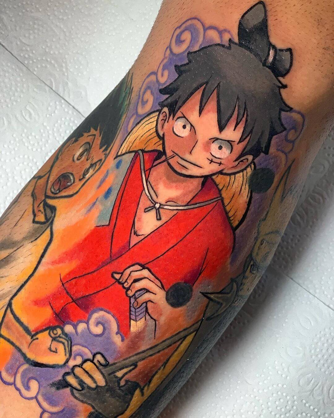 luffy tattoo arm