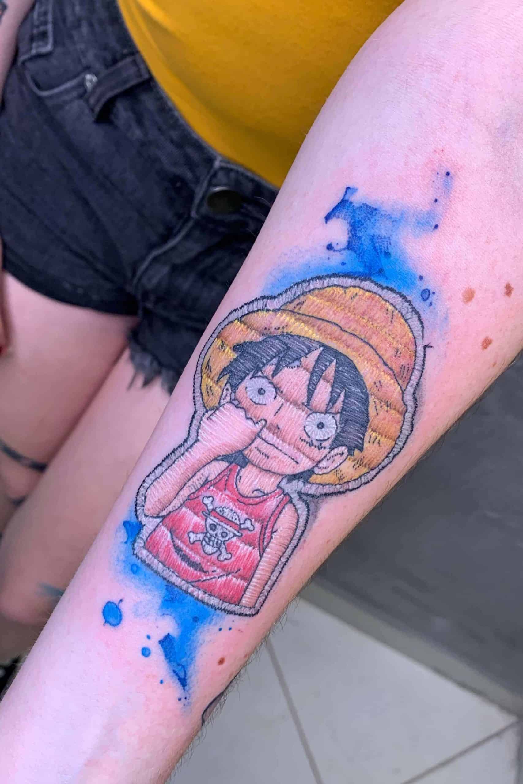 one piece luffy arm tattoo