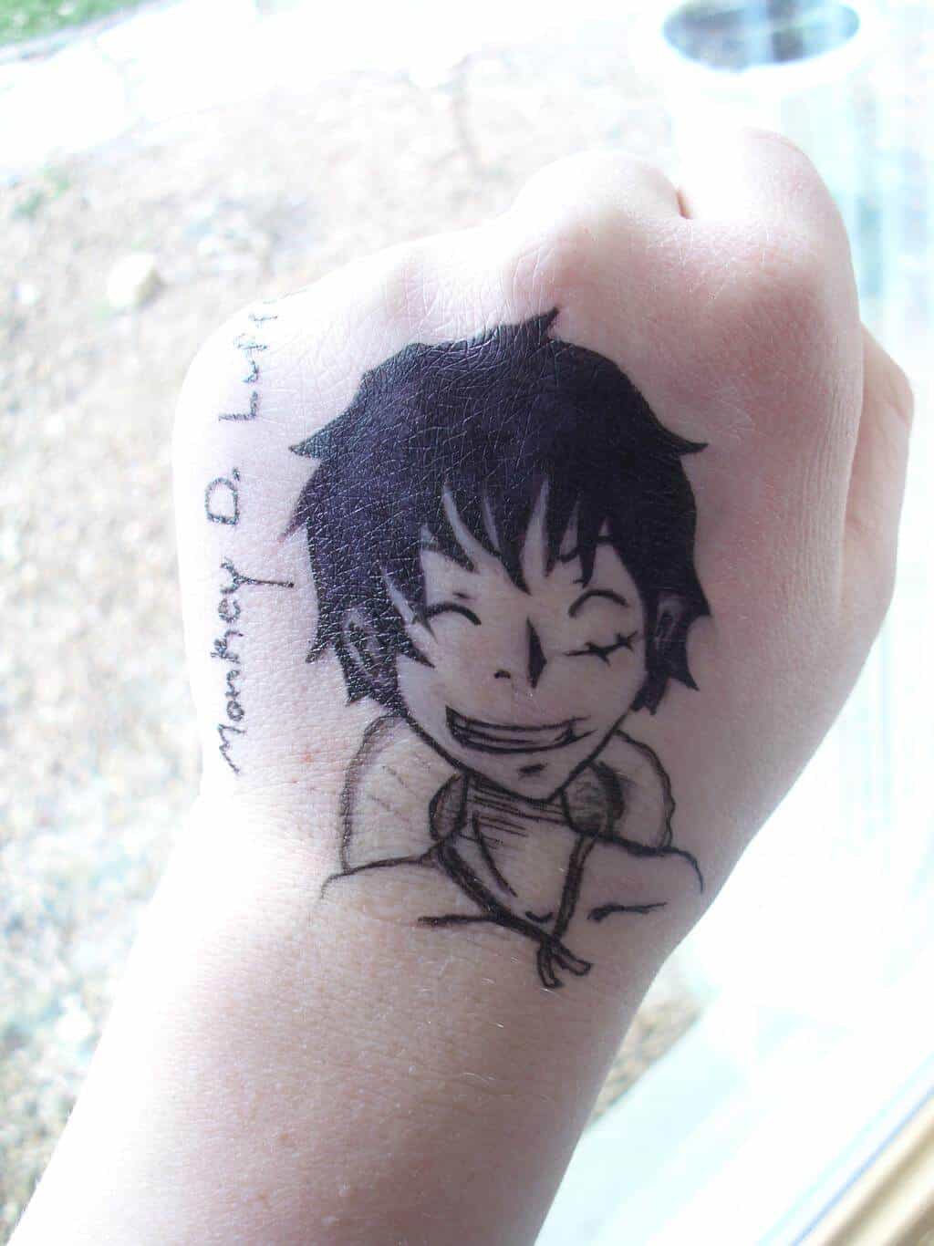 luffy tattoo hand