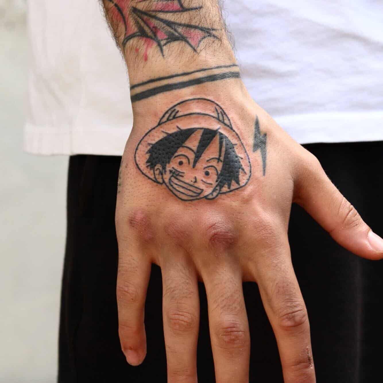luffy hand tattoo