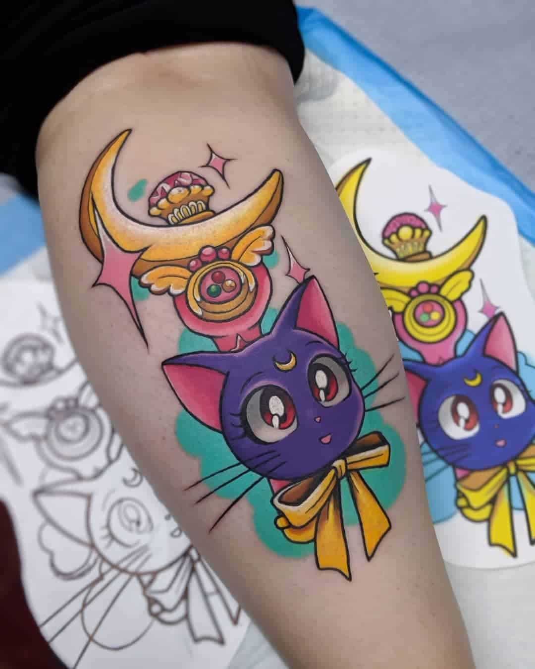 tattoosbyalexissailormooncrystalmooncrystalshinylunasailormoon animecartooncolorfulgirlyneotrad