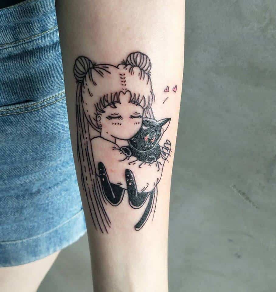 luna sailor moon arm tattoo