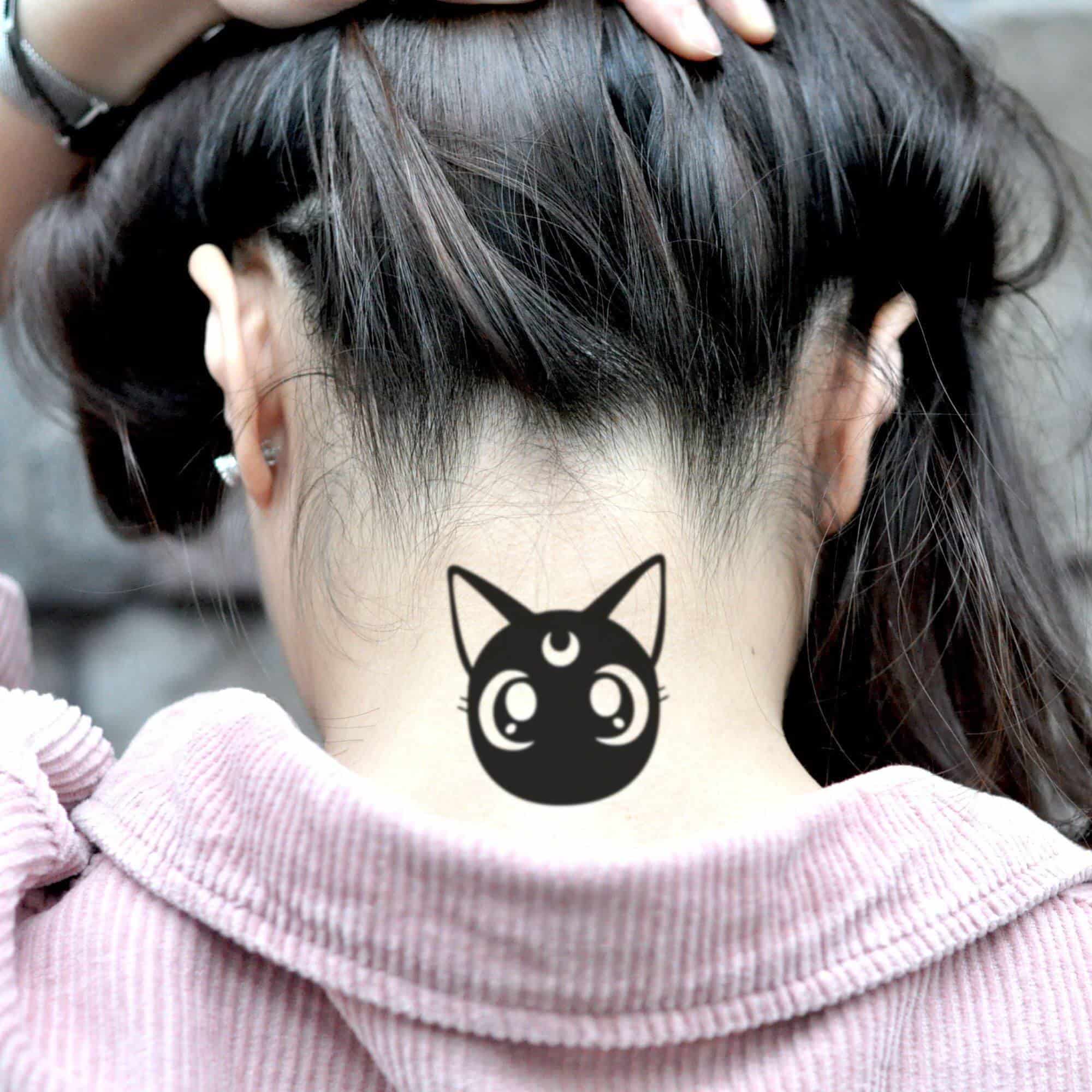 moon tattoo neck