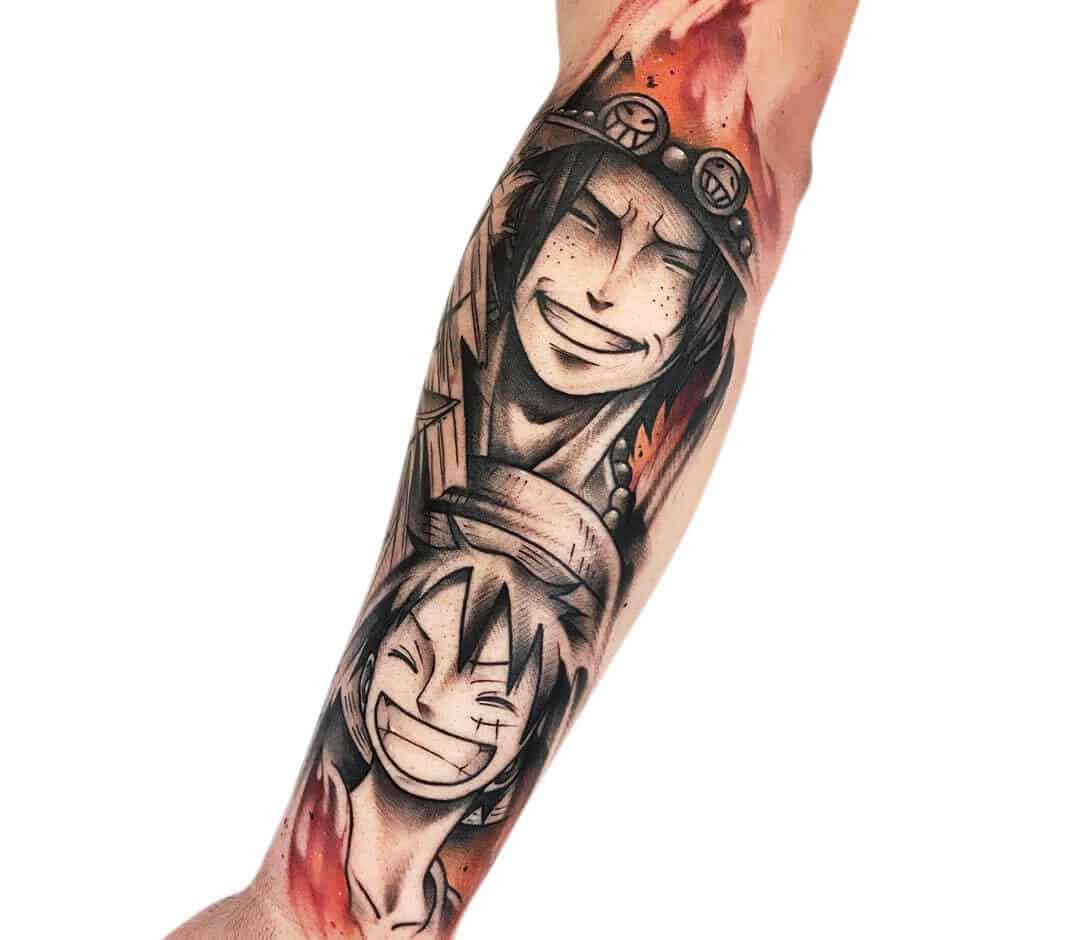 one piece arm tattoo
