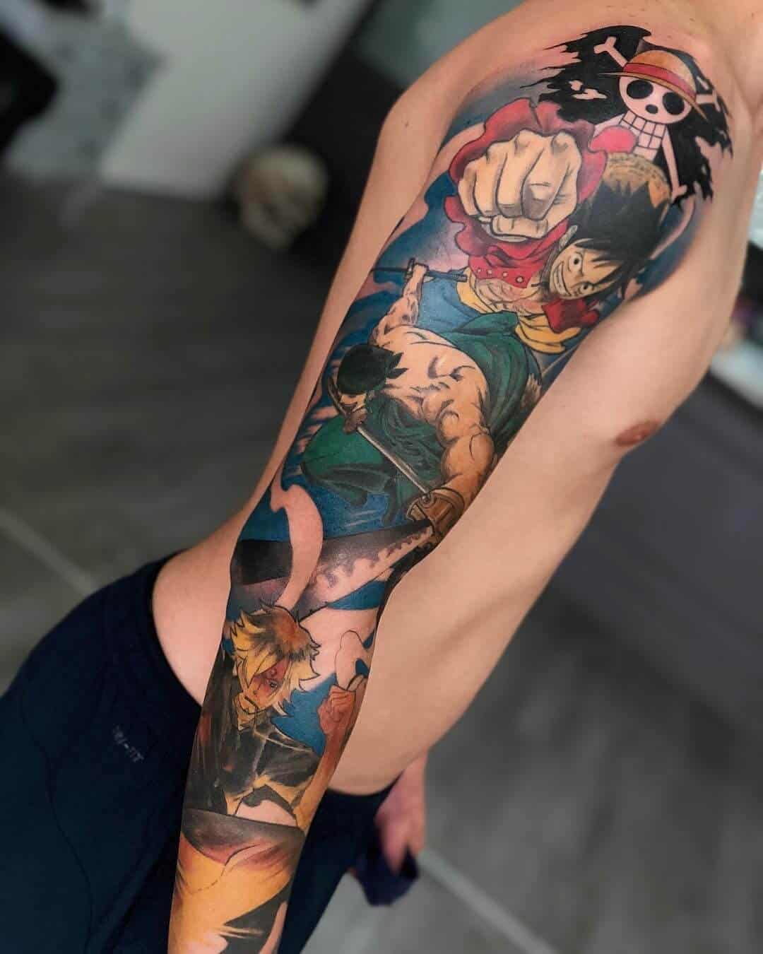 one piece arm tattoo