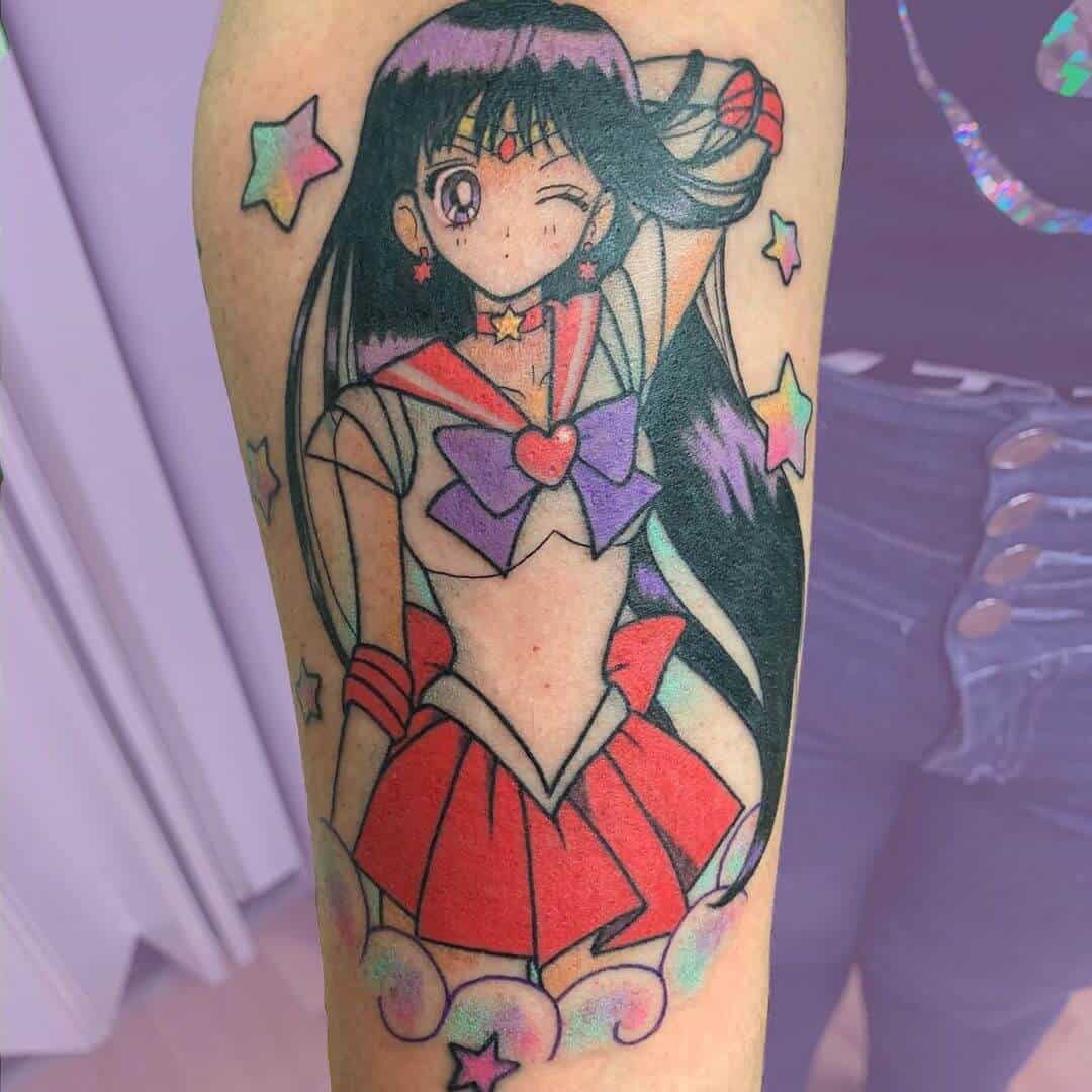 sailor mars tattoo on arm