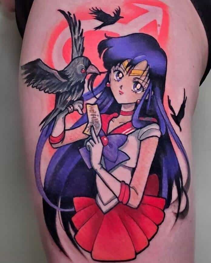 sailor mars thigh tattoo