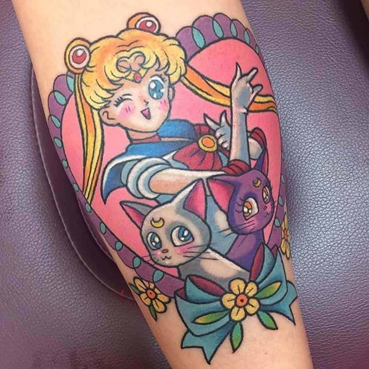 sailor moon tattoo on arm