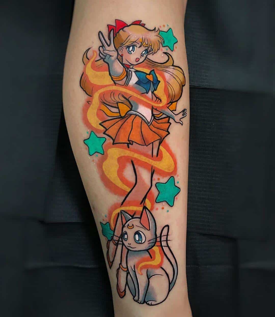 sailor venus sleeve tattoo