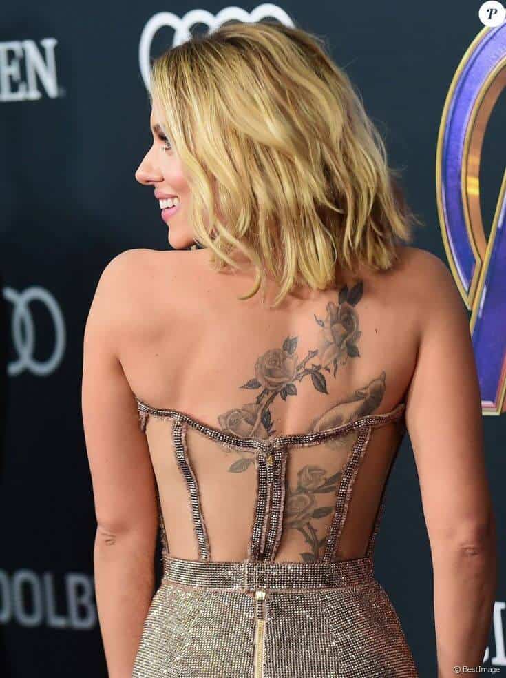 scarlett johansson roses and sheep tattoo