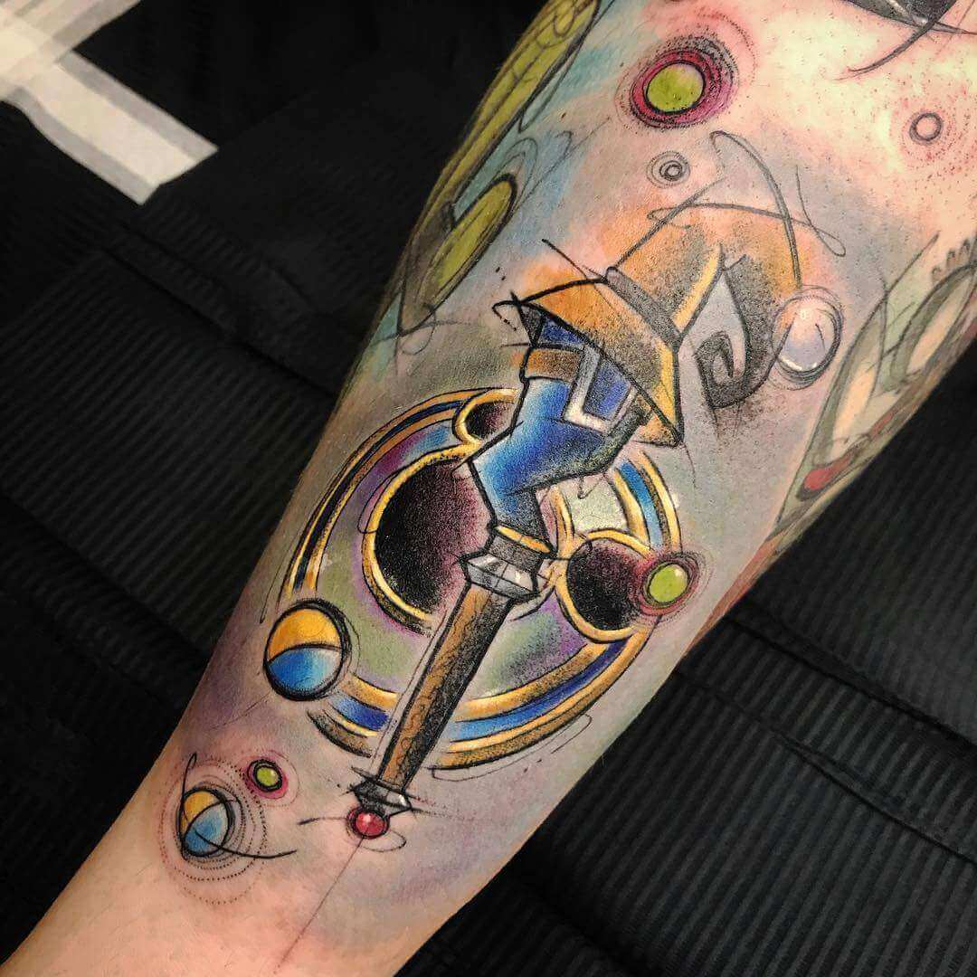 watercolor kingdom hearts keyblade tattoo