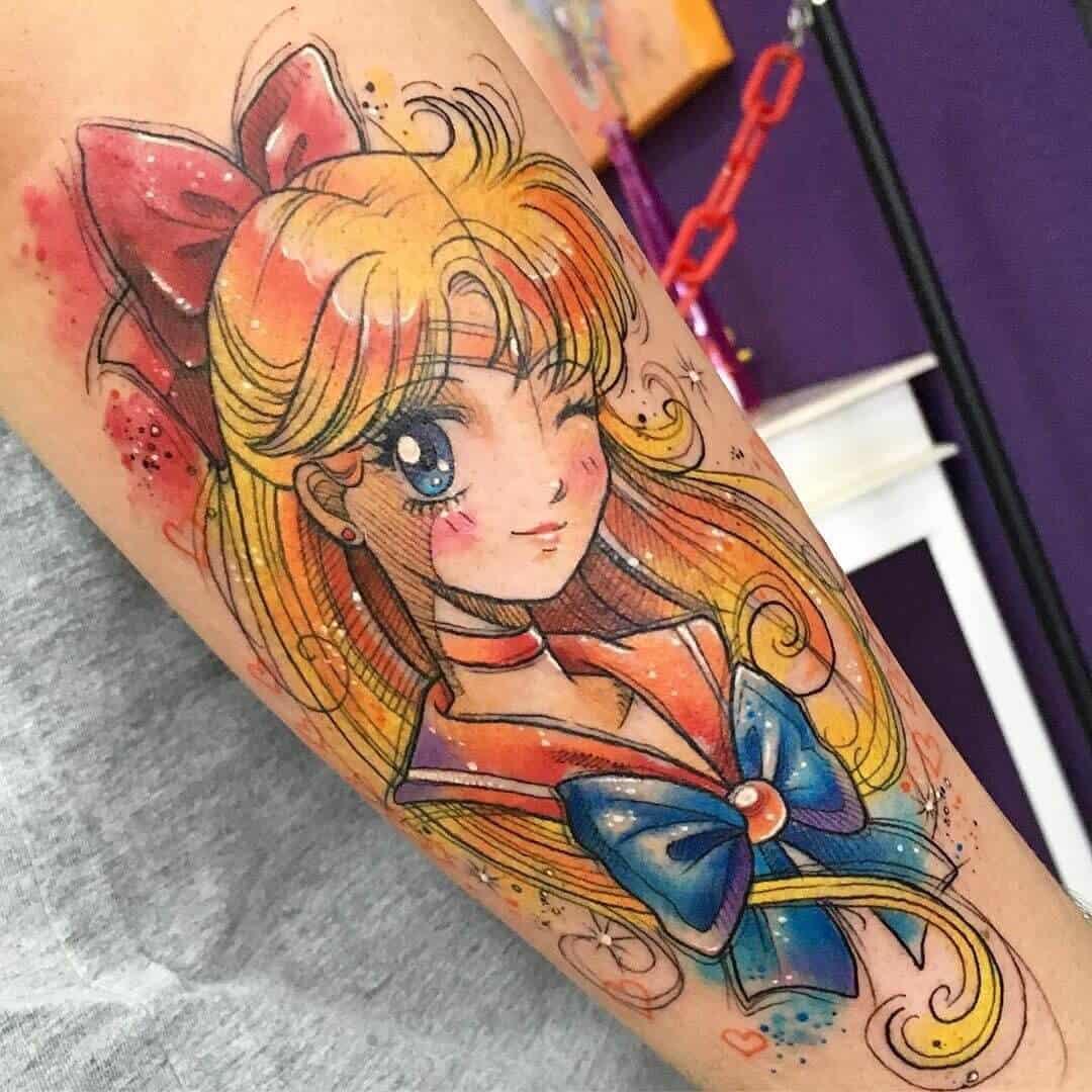 watercolor sailor venus tattoo